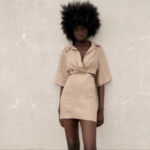 COPY - Zara Tan Mini Dress W/ Cutouts XS